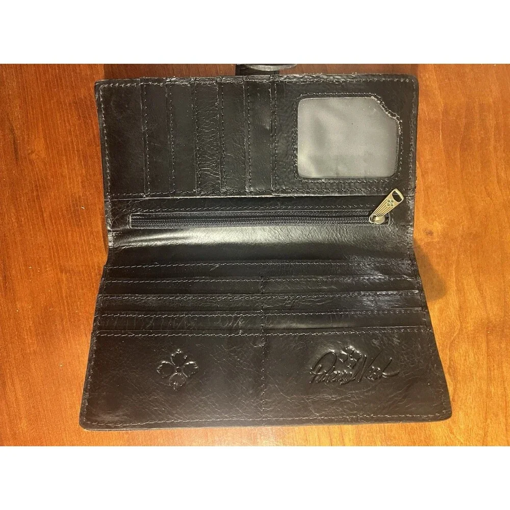 Patricia Nash Floral Leather Clutch Wallet Black/Multicolor